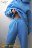 Tracksuits Women Casual Solid Warm Suits Hoodies Sweatpants Autumn Winter Pullover Sweatshirts Pants 2 Piece