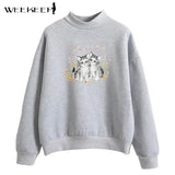 Casual Oversized Sweatshirts Women Cute Cat Print Pullover Autumn Long Sleeve Loose Harajuku Streetwear Korean