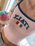 Y2K Letter Flag Print Slim Cami