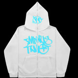 Fongt New High Street Hip-Hop National Tide Printing Zipper Clothing Fashion Fashion Couple Hooded