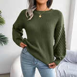 Shooting 2025 Autumn And Winter Casual Lantern Long-Sleeved Knitted Sweater Women's