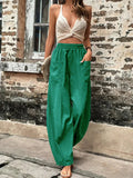 Solid Color Pocket Trousers With An