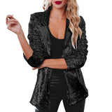 Fongt Casual Beads Blouse Squint Long Sleeve Commuter Wind Collar Temperament Small Suit