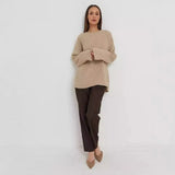Fongt / Winter 2024 Round Collar Loose Long Sleeve Basic Casual Sweater