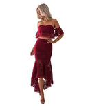 Lace Skirt Tube Top Backless Temperament Pencil Two-piece Women's