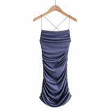 Ruched with Cross Straps Back Mini