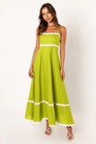 Fongt Summer New Solid Color Lace Stitching With Elegant Strapless Oversized Hem Dress-88106-Outfit