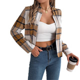 Wind 2025 Live Shooting Autumn And Winter Leisure Lattice Long Sleeves Of The Sleeves Women's