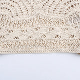 Fongt Wind Summer New 2025 Women's Clothing Hollow Knitted Neck Bare Back Leisure Vest Blouse 3991015