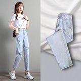 Fongt New 2024 Light Color Loose Skinny Dad Pants-Outfit