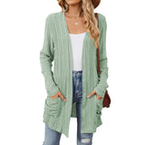 New Pit Long Sleeve Pocket Casual Solid Color Cardigan Coat-Outfit