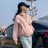 Hooded Storm Coat Female Short Style 2024 Spring And Autumn New Small Hot Style Casual Versatile Double Zipper Top-Outfit