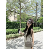 Fongt Vest Suit Female Light Style Casual Suit Sleeveless Top Half Dress Two-Piece