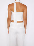 Tube Top With Draped Strap-Outfit