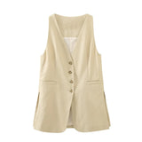 New Side Fork Comfortable Pure Suit Vest 06036575711-Outfit