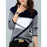 Loose Color Printed Round Neck Long Sleeve