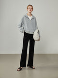 Women Straight Loose Pants Fall winter Drape High-waisted Wide-leg Pants Women Black Thin All-match Casual