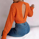Fongt Shooting 2025 Autumn And Winter Sexy Dew Button Hollow Long-Sleeved Cover Sweater Women's Clothing