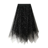 Fongt Peng Star Yarn Skirt Autumn 2025 New Korean Version Of Irregular Velvet Skirt In The Long Female 0310