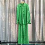 Net Color Press Fold Suit-Outfit