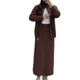 Fongt 2025 New Knitwear Women's Half-Dress Fashion Temperament Casual Sweater Set
