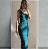 Fongt Summer New Women's Decoration Waist Sexy Folding Tight Dress