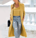 Fongt Cardigan Trench Coat Knit Loose Sweater Two Solid Color Vest Set-Outfit