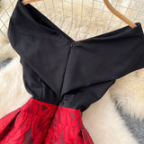 Fongt Dress Women 2025 New Dress High-End Word Shoulder To Receive Waisted Thigh Swing Pony Pony Dress