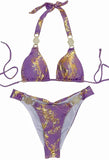 Fongt New Snake Perms Gold Bikini Crystal Diamond Metal Accessories Split Girls Holiday