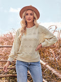 Fongt Casual New Women's Ebay Autumn And Winter Fashion Round Collar Slim Long Sleeve Knit Top-Outfit