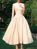 Fongt Temperament Dress Women 2025 Spring New Round-Neck Sleeveless High-Grade Color White Long