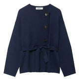 Fongt Women's Clothing Explosion With Belt Knitted Short Coat Coat