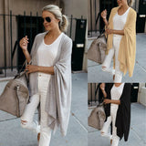 Fongt Spot 2024 Autumn Winter New Cardigan In Long Loose Irregular Hem Coat Female-Outfit