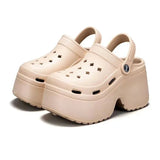 High Heels Wedges Clogs Women Mules 2024 New Chunky Platform Sandals for Women Summer Beach Thick Bottom Slippers Slides-Outfit