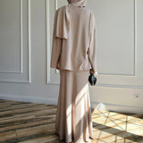 Fongt 2025 New Middle East Wearing Women's Long-Sleeved Skirt Dress Fashion Set