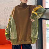Fongt Autumn New Fashion Loose Long-Sleeved Coloring Clothes With Velvet Thick Casual Dress Women's Tide
