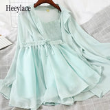 3 Piece Set Women Single Breasted Long Sleeve Shirts+Lace Up Stretch Waist Wide Leg Shorts+Pleated