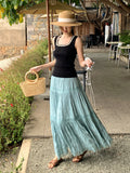 Fongt Xixi 2025 Summer New Temperament Thin Lace High Waist Skirt French Large Swing Cake Skirt 85171