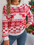 Fongt Shooting 2025 Autumn And Winter Christmas Deer Pattern Long-Sleeved Jacket Sweater Women's Clothing