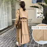 Fongt Trench Coat Female Spring And Autumn 2024 Spring New Medium And Long Korean British Style Small People Wear A Coat-Outfit