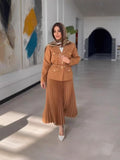 Fongt Temperament Long Dress Suit Women's 100-Fold Dress Suit Women's Clothing