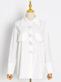 Casual Patchwork Diamonds Shirt For Women Lapel Long Sleeve Straight Button Through Blouse Female Korean