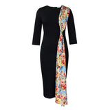 Fongt Plus-Size Women's 2025 Temperament OL Elegant Pencil Skirt Bag Hip Spliced African Dress