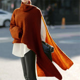 Fongt Autumn And Winter New Women's Long Sleeve Turtleneck Sweater Knit Jumper Loose