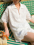 Fongt Name Maid Small Fragrant Suit Female Hollow Embroidery Top + Shorts Casual Set Shenzhen South Oil Women's