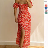 Fongt Summer Women's Bag Hip Open Word Collar Temperament Hottie Dress Dress Dress Dress Woman