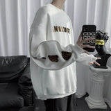 Sweatshirts Vintage Womens Spring Autumn Hoodies Clothes Couple Loose Casual Embroidery Bear Long Sleeve Pullover