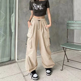 Fongt Overalls Casual Pants Female Summer Versatile Straight Down Leg Pants Loose Wide Leg Pants