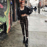 Plaid High Waist Casual Stretch Feet