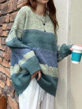 Color Block Striped Sweater-Outfit